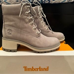Timberland Women's Lace Up Light Gray Boots